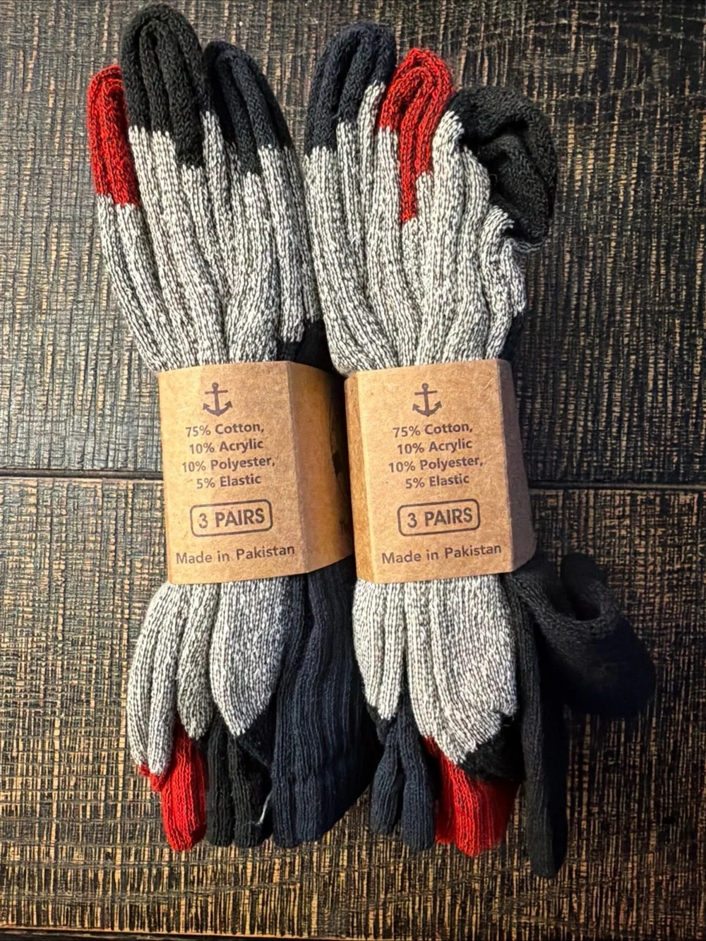 2 pack of 3 set of Women’s shoes size 9-11 Thermal Crew Socks - Black & Gray